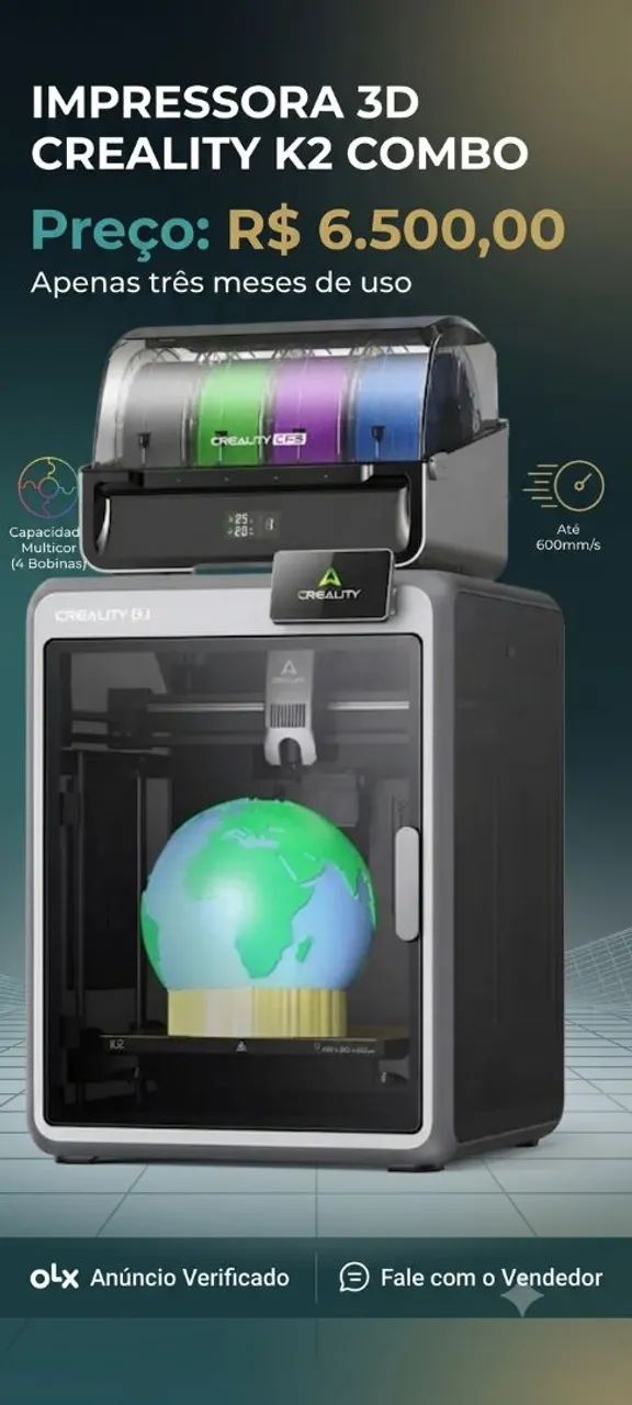 Impressora 3D Creality K2 Combo Semi-Nova - Apenas 3 Meses de Uso! - Foto 3