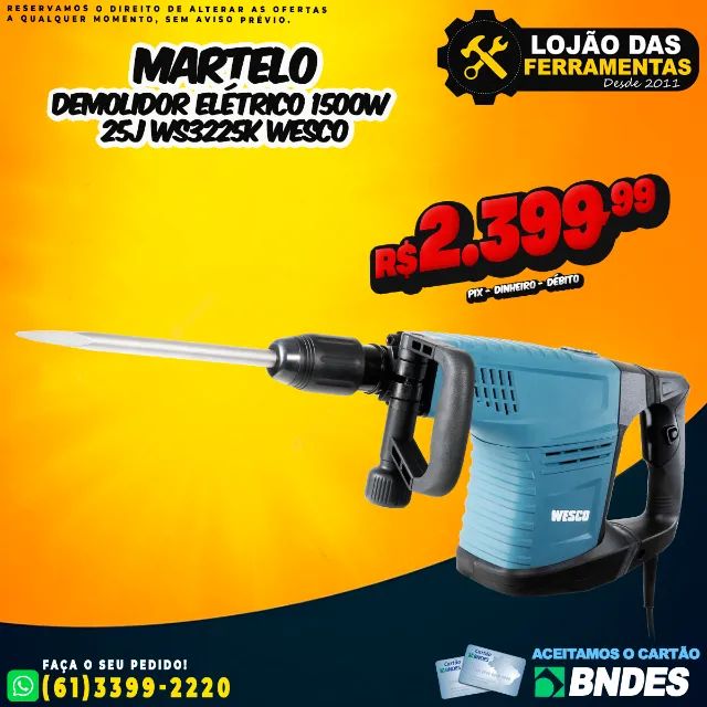 Martelo Demolidor 1500w 25j Ws3225k Wesco