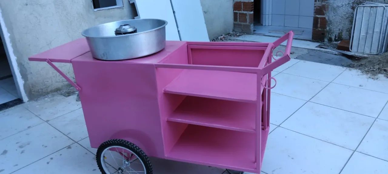 Carrinho de máquina de algodão doce 