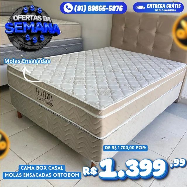 Cama Box Casal Molas Ensacadas Ortobom Airtech