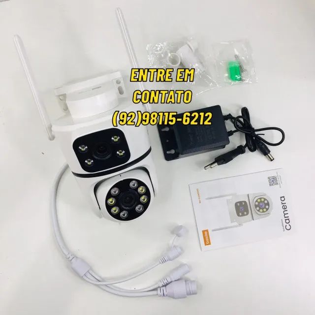 Câmera De Segurança 600w Lente Dupla Sensor De Movimento Visão Noturna - Entrega Gratis