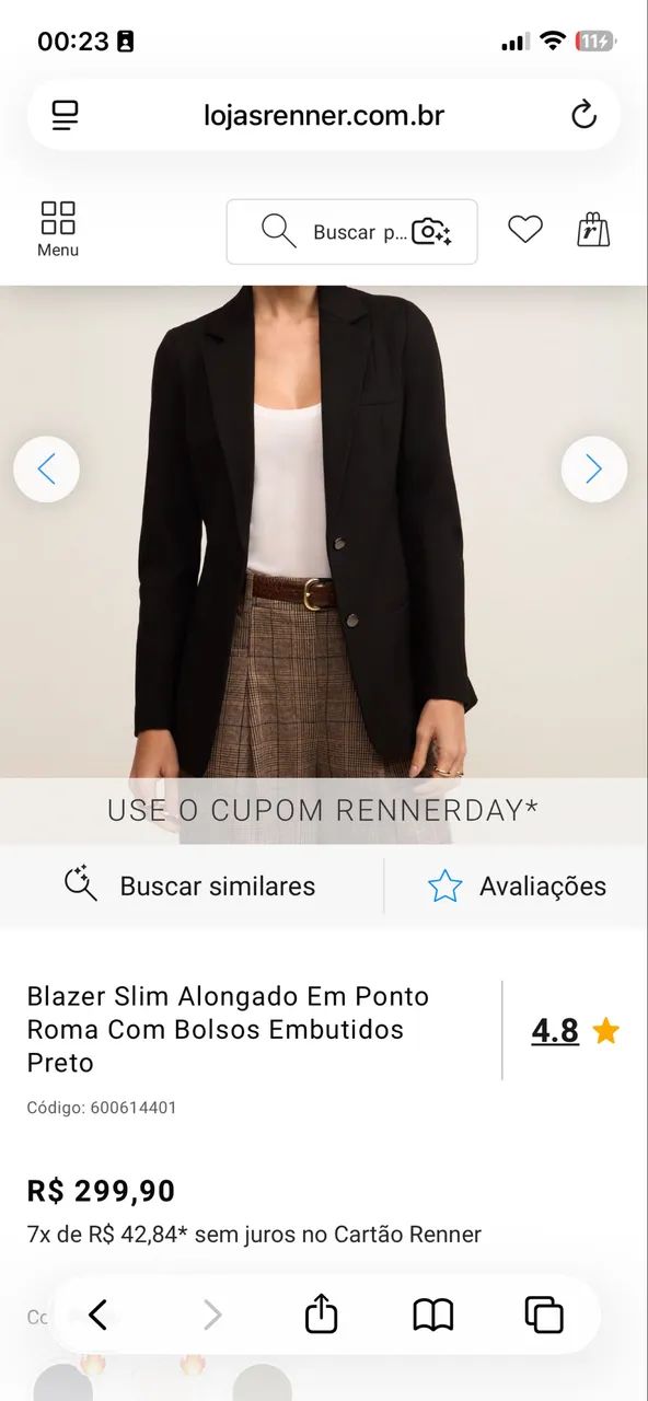 Blazer Preto Alfaiataria 