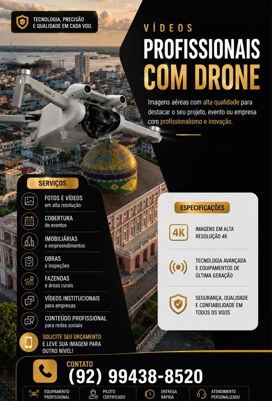 DRONE EM MANAUS - VÍDEOS EM 4K