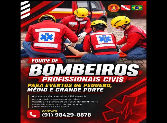 Equipe de bombeiros civis para eventos