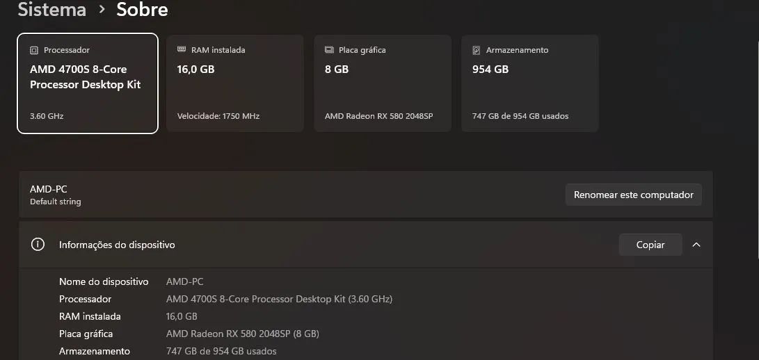 Vendo pc gamer amd