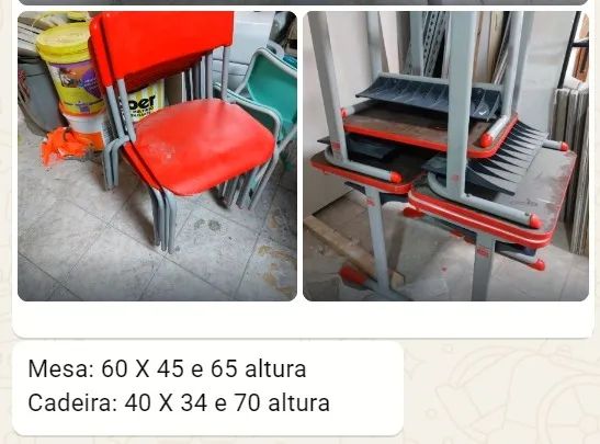 Conjuntos Mesa e Cadeira Escolar Infantil ÓTIMO ESTADO! - Foto 2