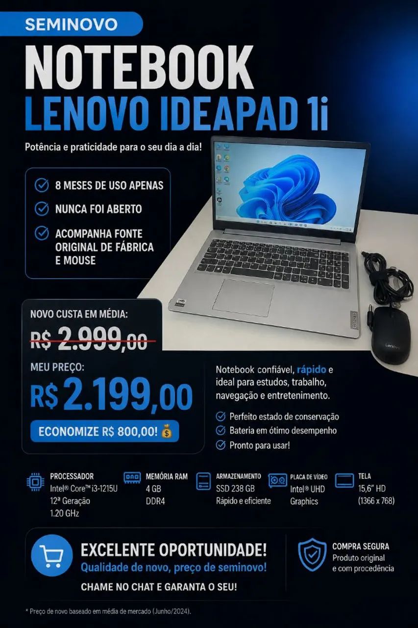 Notebook lenovo ideapad 1 15amn7