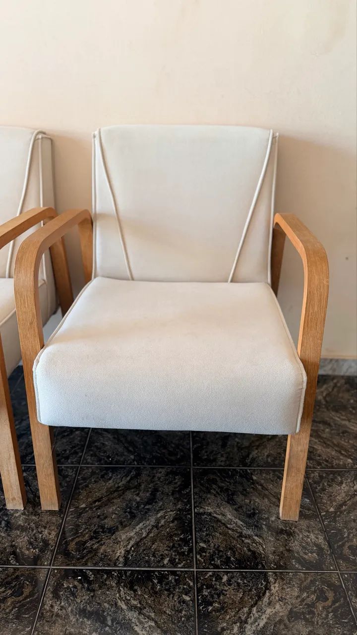 Poltrona suede bege / off-white