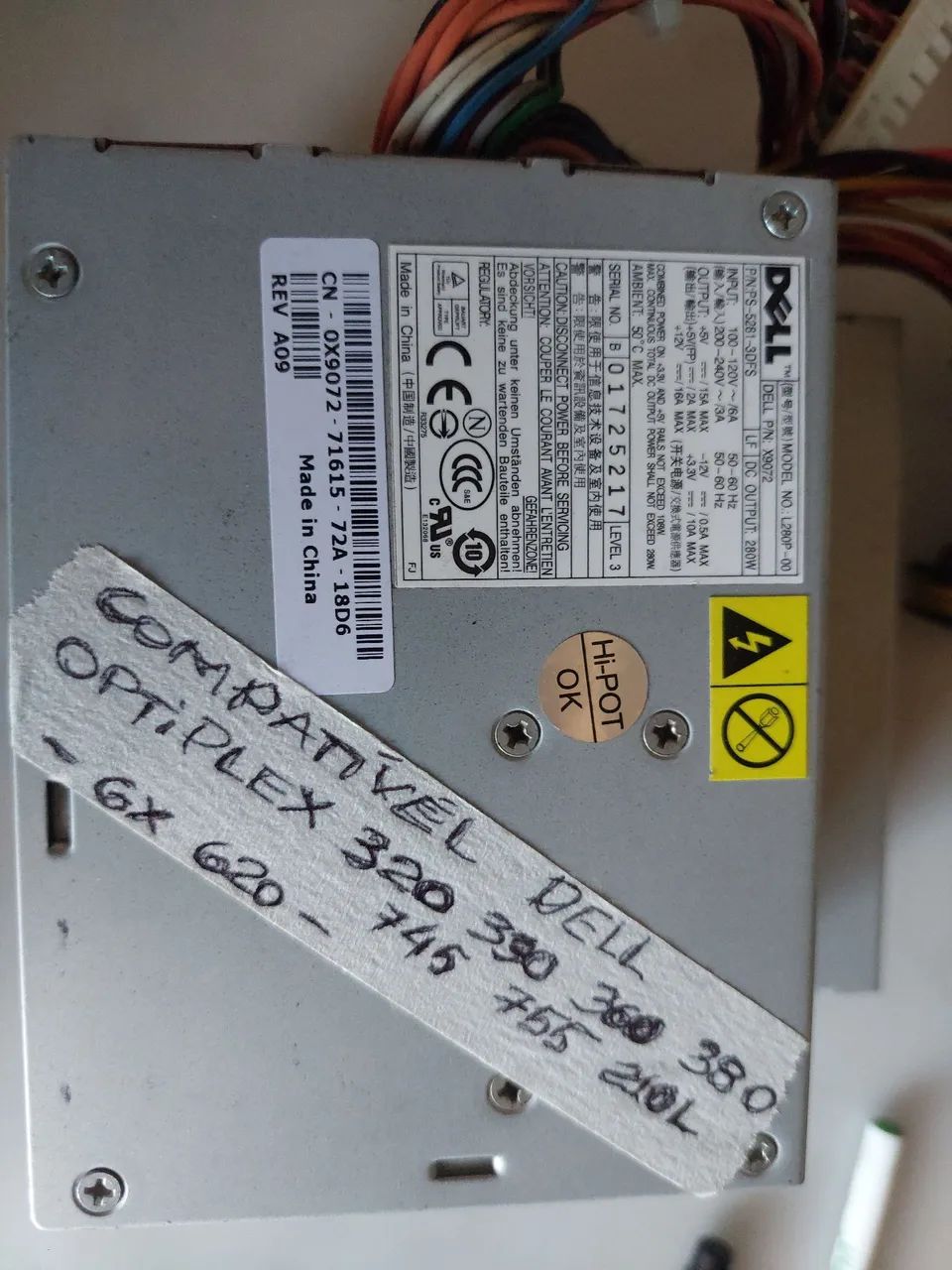 Fonte PC DELL OPTIPLEX modelo L280P-00