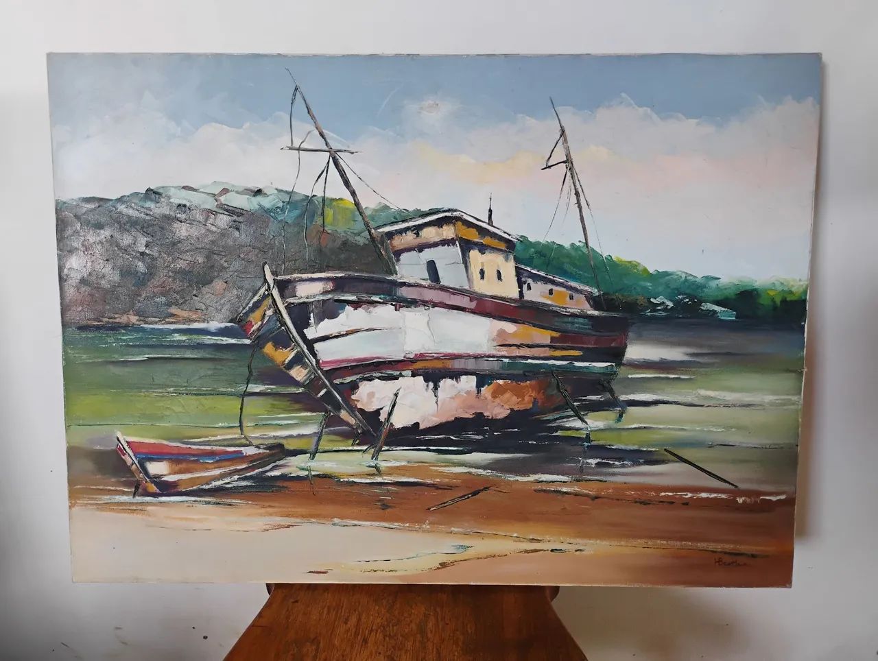 Quadro pintura decorativa antiga