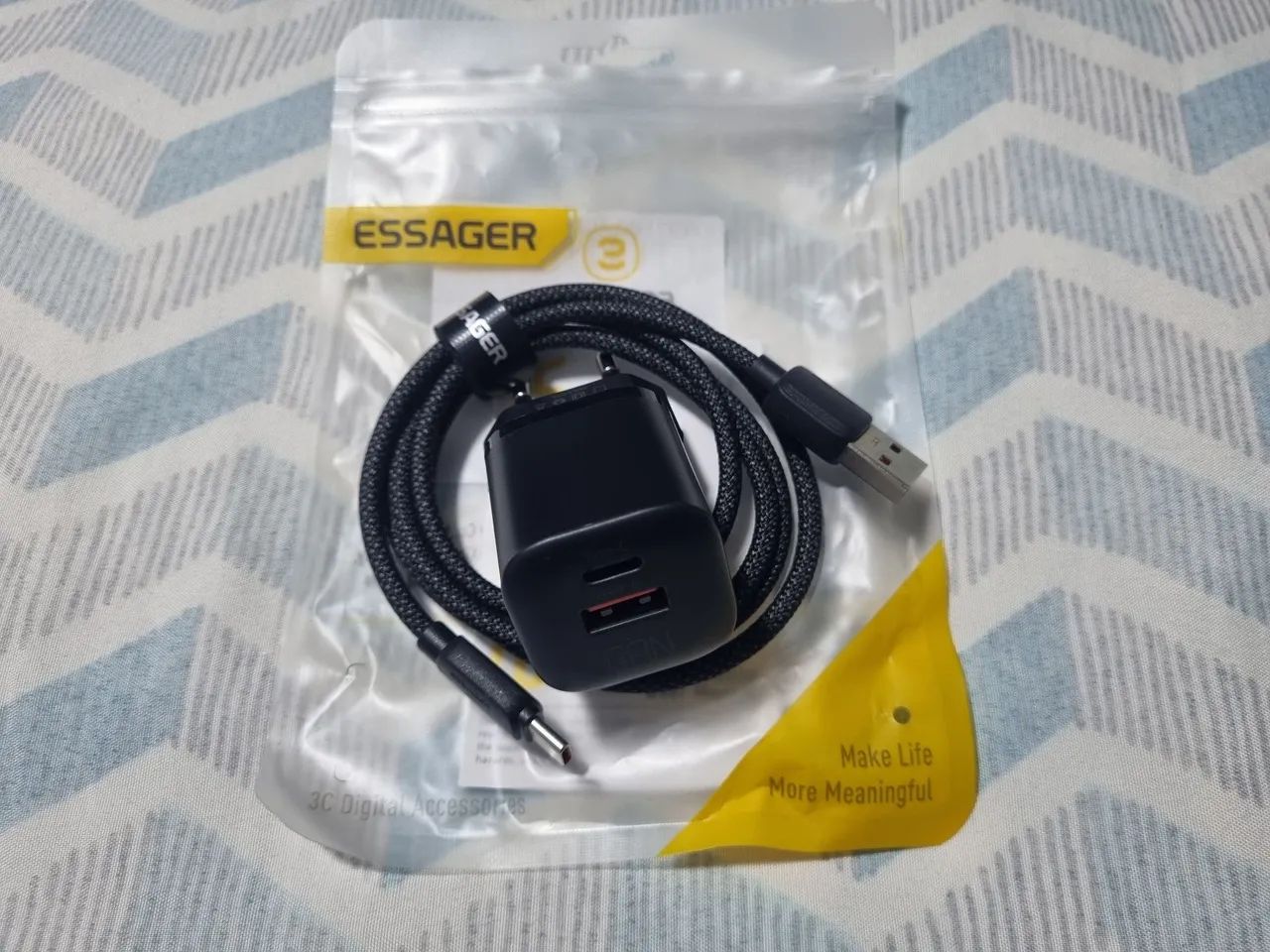 Carregador Rápido Essager + Cabo USB-C de 1 metro - Foto 2