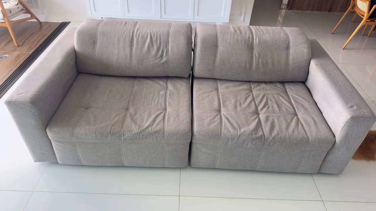 Sofá Retrátil e Reclinável 2 Módulos - Cinza - Super Confortável - Foto 2