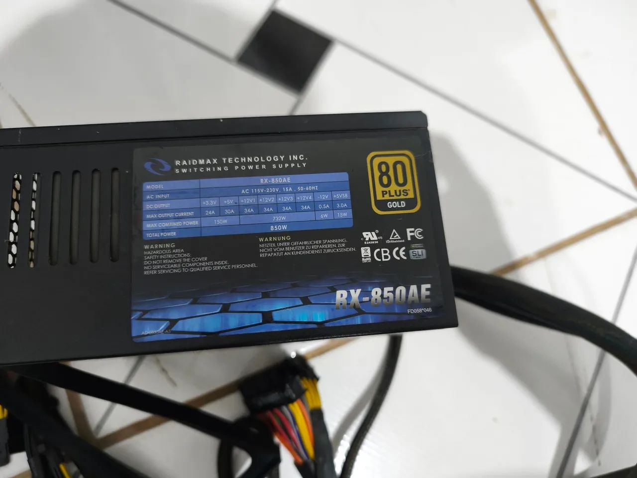 Fonte ATX 850w 80plus gold raidmax