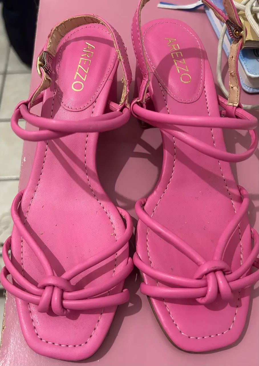 Sandália Arezzo rosa 34 - Foto 3