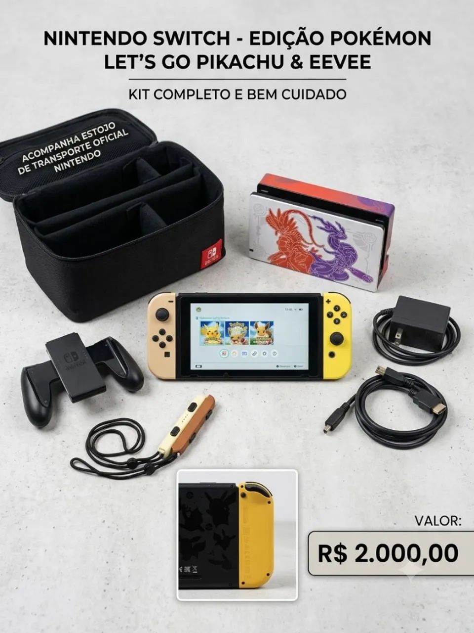 Nintendo Switch V1 Console Nintendo Switch Pokémon Lets Go Pikachu e Eevee