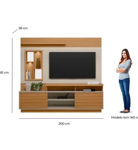 Home Eldorado Linea Brasil 200cm com LED - Para TVs de até 60 Polegadas - Entrega - Foto 2