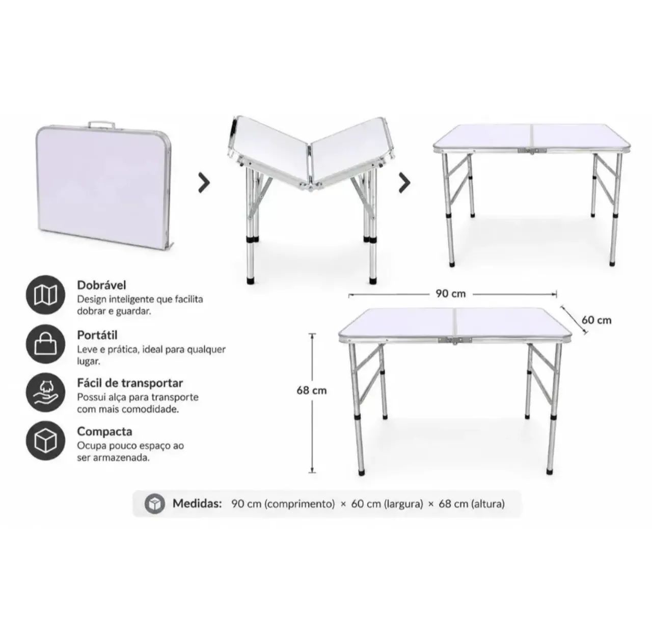 Mesa dobrável acampamento nova!  - Foto 4