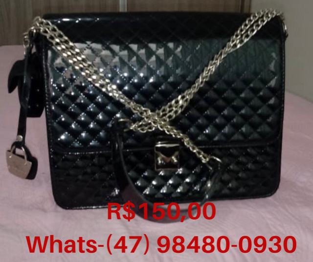 Bolsa de couro e verniz