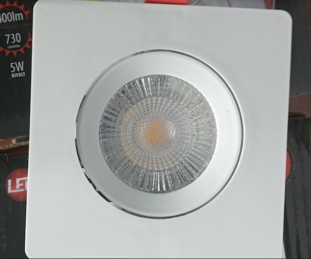 Kit 5 und. Luminária LED Spot Direcionável de Embutir, Amarela Avant