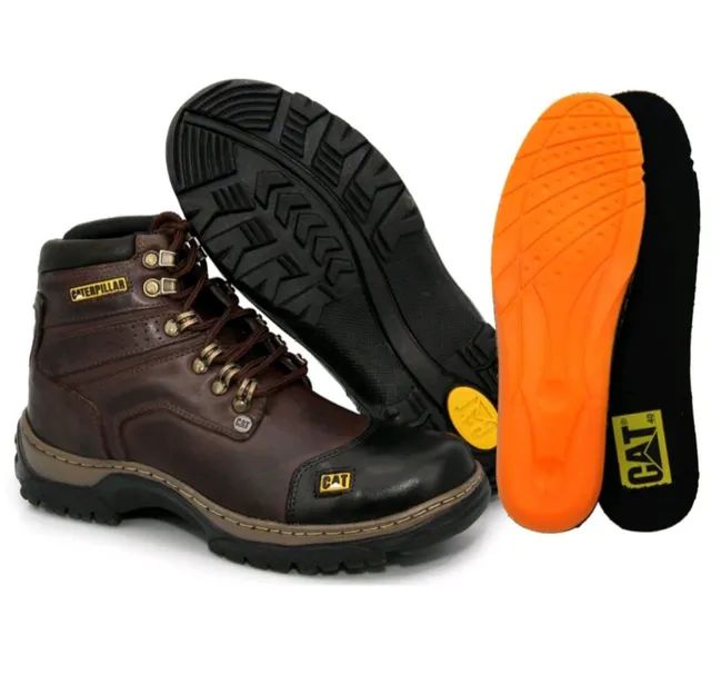 Botas caterpillar em couro natural Cal ados Campo Grande