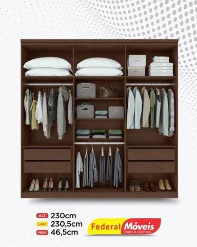 Guarda Roupa 100% MDF 6 Portas 4 Gavetas Portas Super Lindo Novo - Foto 2