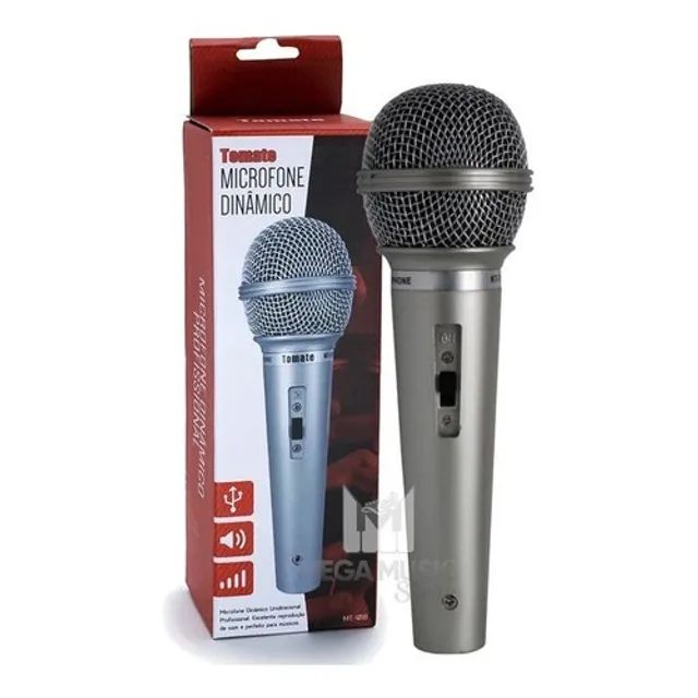 Microfone Profissional De Mão Dinâmico Karaoke P10 Tomate