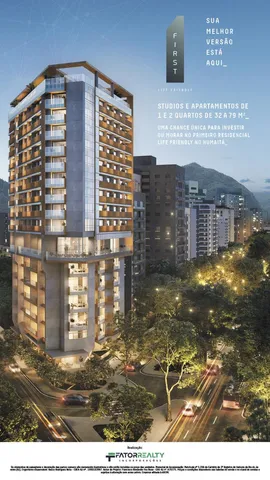 Studio 38 metros,1 quarto, bh social, no Largo dos Leões, com vista livre no coração Humai