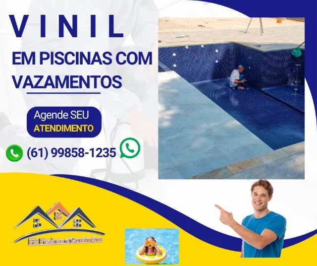 Vinil para Piscinas SEM retirar a borda: vazamentos, troca ou em construção  - Foto 5