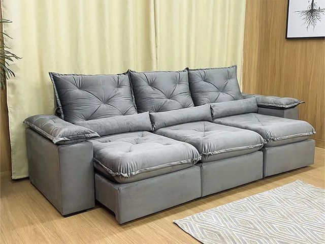 Sofá Retrátil Reclinável 2,70m Pillow Top e Molas Bonnel Oportunidade a64 - Foto 5