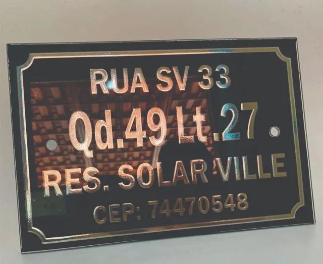 Placa de Endereço de vidro e chapa - Foto 3