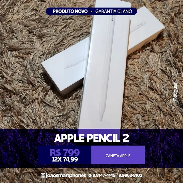 Caneta Apple Pencil 2º Geração Para iPad Pro Garantia 1 Ano