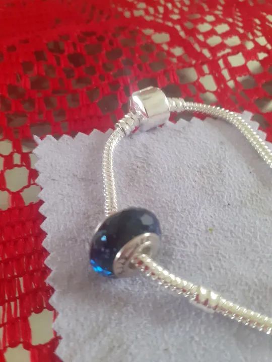 Berloque/charm/murano facetado azul escuro Noite unissex