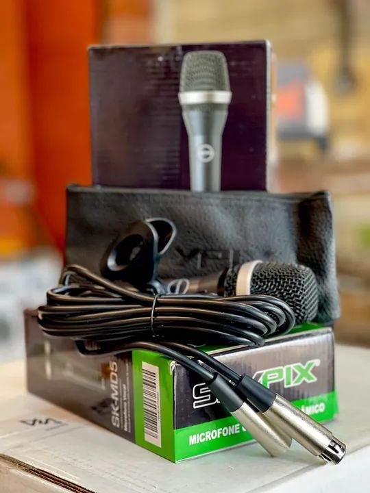 Microfone com fio SKYPIX MD5 (Cabo de 5 Metros, bag e cachimbo)