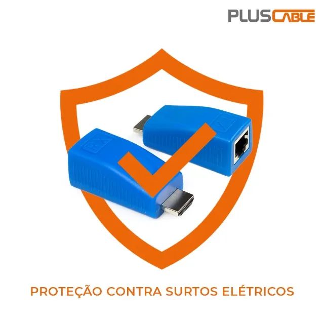 Extensor HDMI/RJ45 TX X RX PlusCable ADP-HDMIRJ45BL - WZetta - Foto 3
