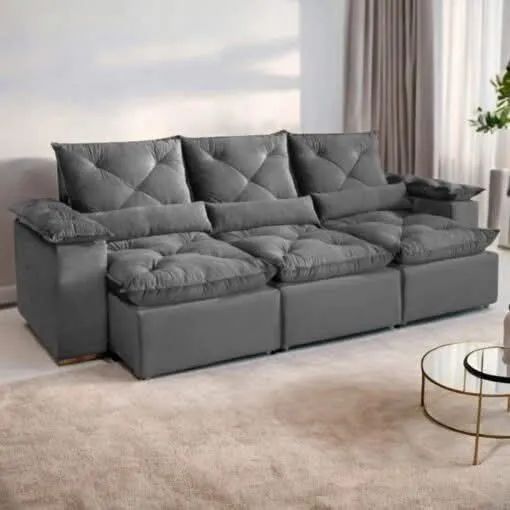 Sofá retrátil e reclinavel Grécia 2,70m tt N28