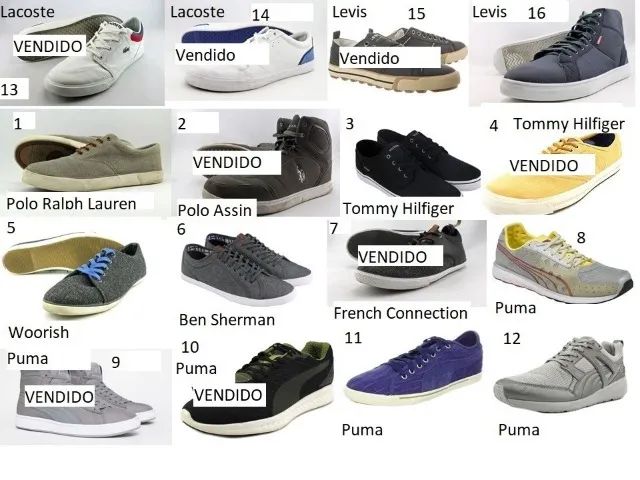 Usados Tenis adidas puma mizuno nike asics a partir de R$ 230 45/46 Br 13us