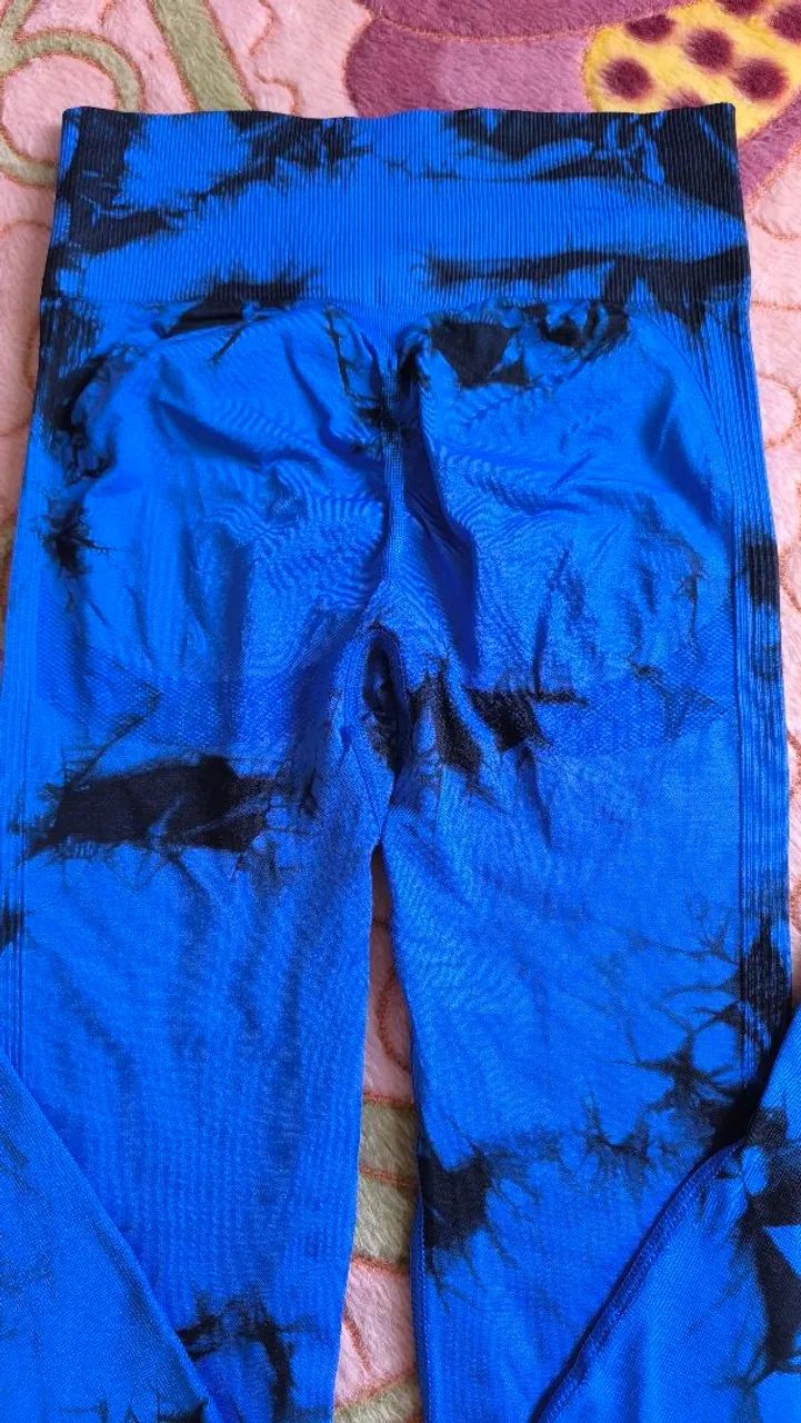 Calça Legging Azul Empina Bumbum  - Foto 4