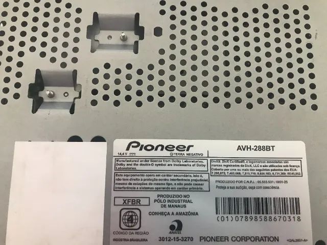 Som Automotivo Pioneer AVH 288BT; 8mm - Foto 4