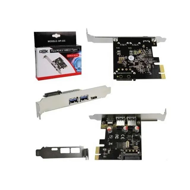  Placa PCi-E 2 USB 3.0 e Tipo-C (DP-33C)