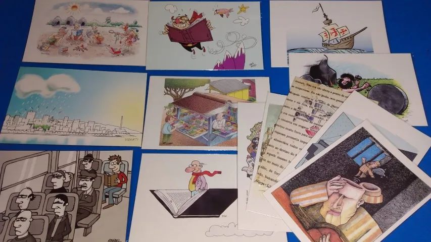 Lote de cartões postais promocionais da feira do livro de Porto Alegre RS de 2014