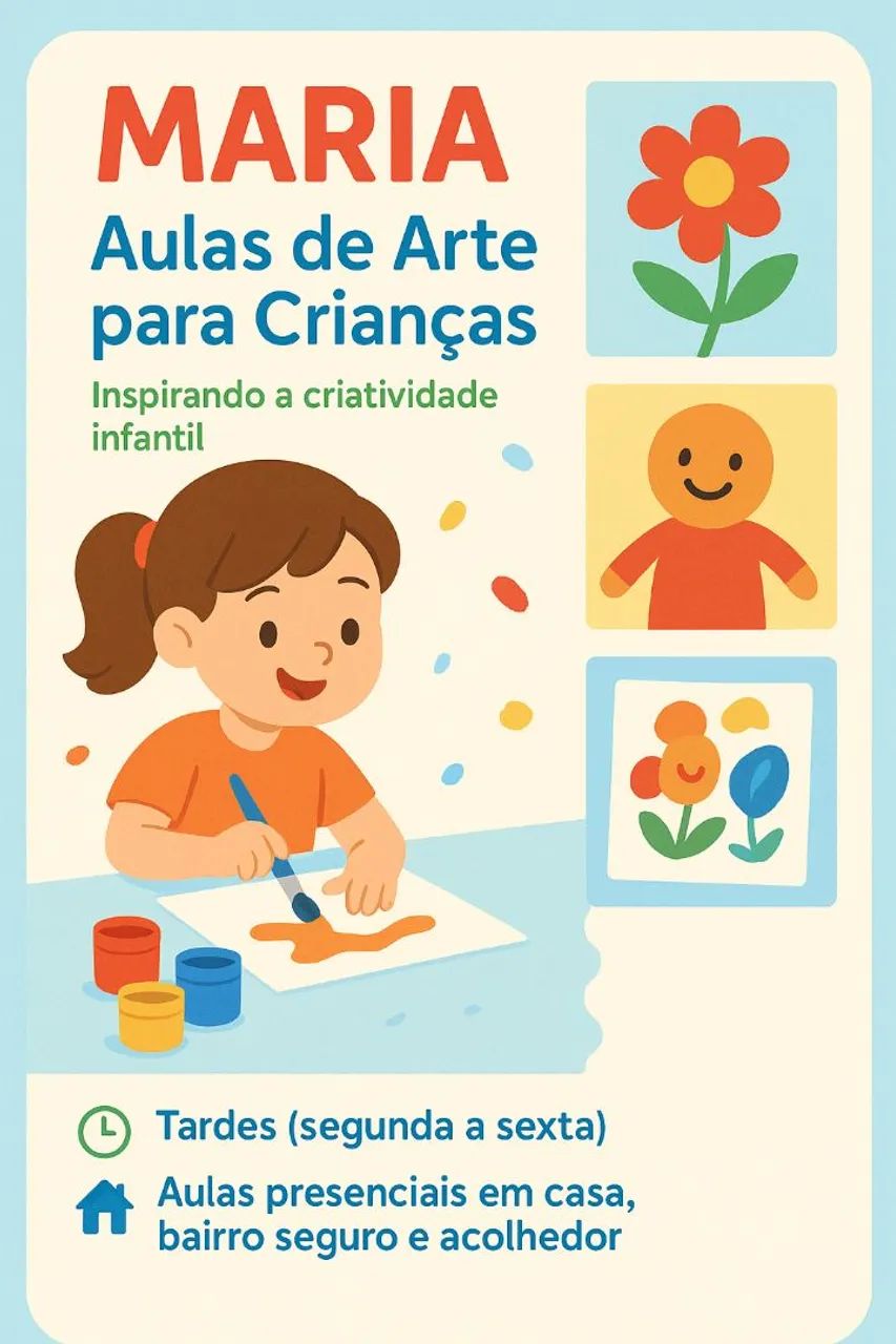 Aula de arte para crianças