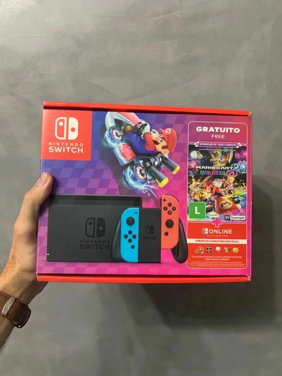 Nintendo Switch com Mario Kart 8 desbloqueado 