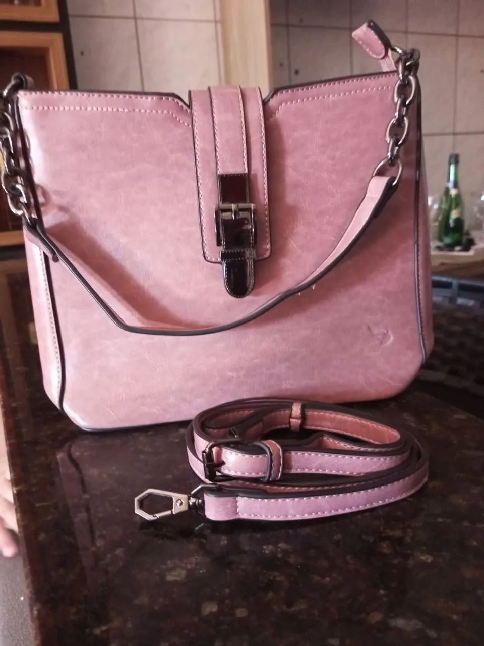 Bolsa feminina rosa - Foto 2