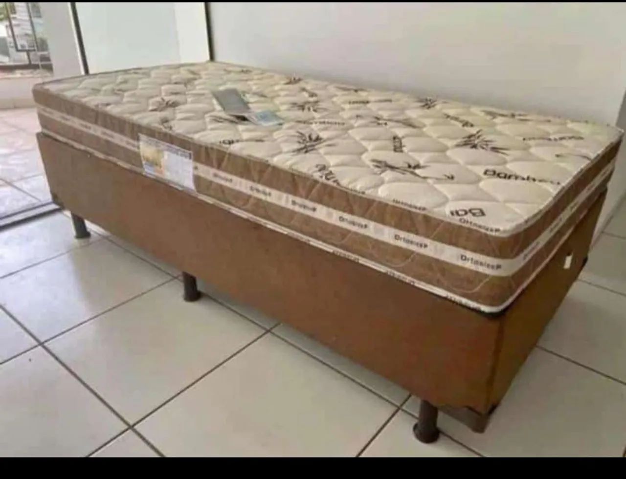 Cama Box de solteiro l com Colchão Ortopédico