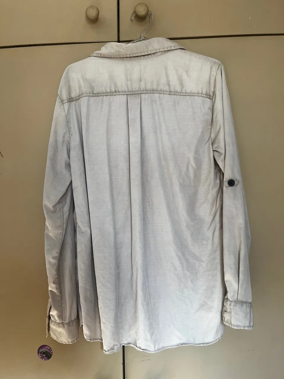 Camisa Zara Manga Longa Bege