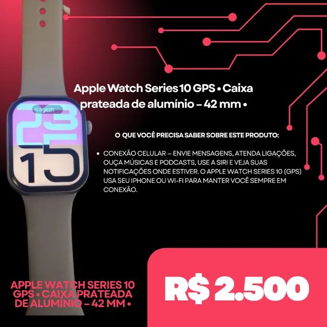 Apple Watch Series 10 GPS ? Caixa prateada de alumínio - 42 mm ? - Foto 2