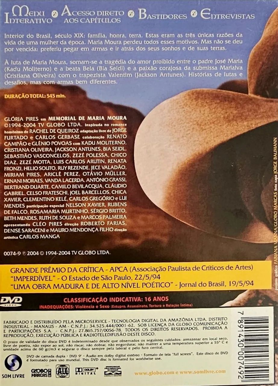 DVD Memorial de Maria Moura - Glória Pires Novo Pires - Foto 2