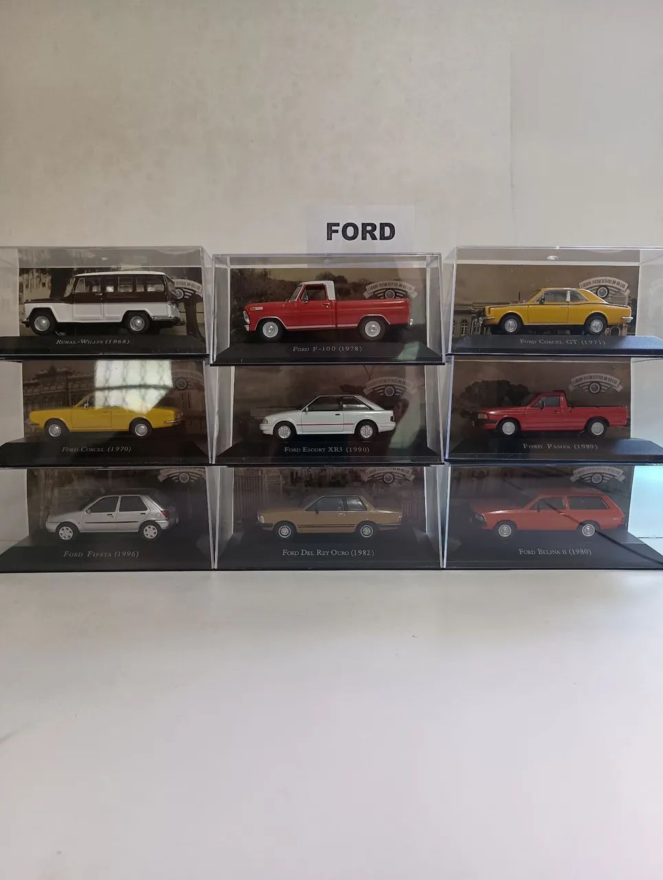 16 miniaturas 1:43 Ford carros inesquecíveis 
