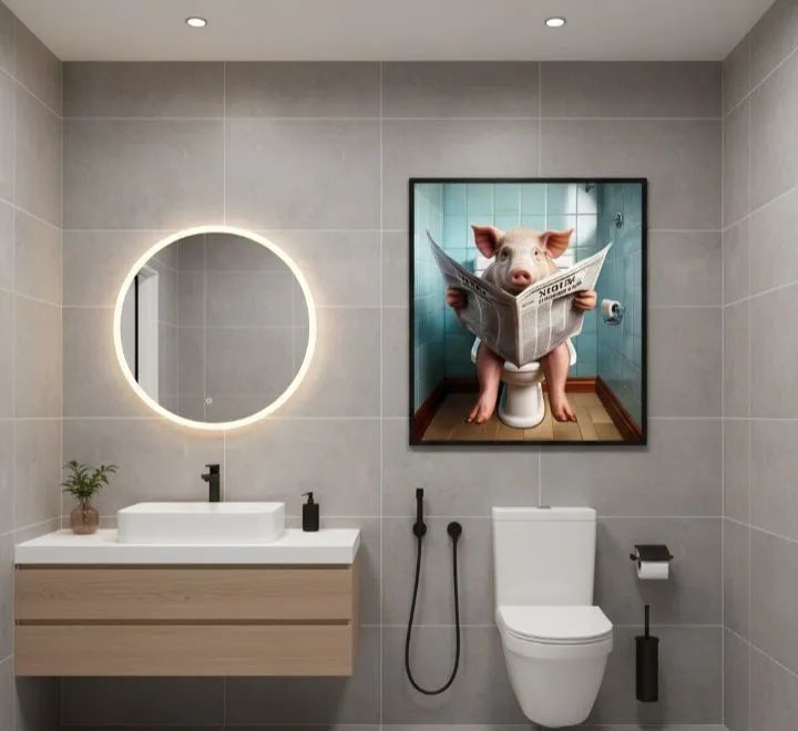 placa Painel Em Pvc 70x45 Banheiro comics  - Foto 3