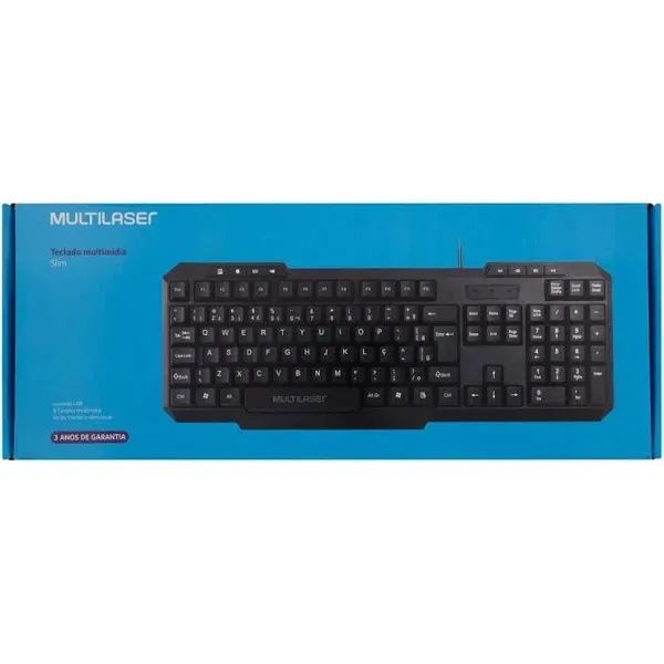 TECLADO TECLA CHOCO C FIO MULTIMIDIA USB - Foto 2
